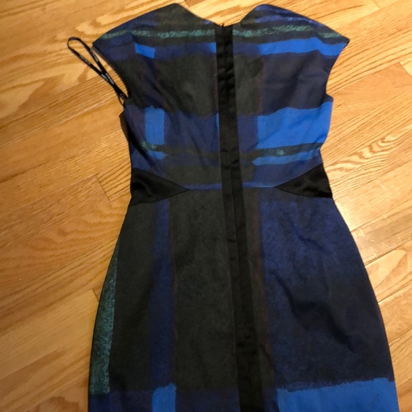 Karen Millen blue graphic fitted dress 4-6 UK 10 - Picture 5 of 9
